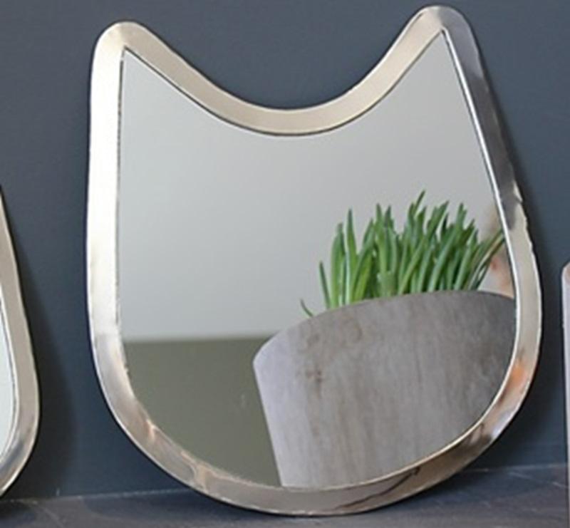 Miroir Argenté Cat 28cm 