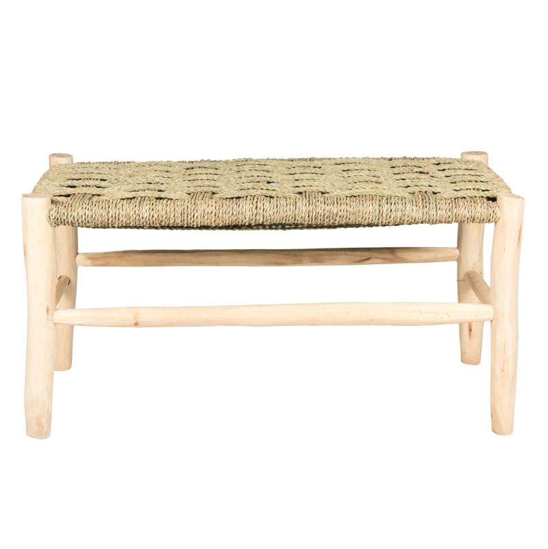 Banc Élégant en Doum et Bois d'Eucalyptus