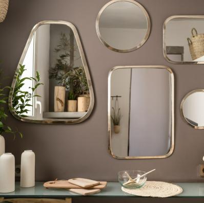 Miroir Trapèze Artisanal en Maillechort - 80cm