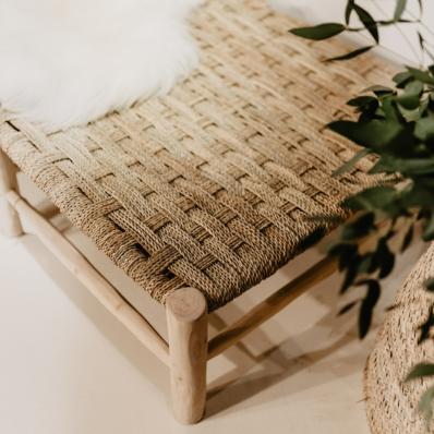 Grande Banquette en Bois et Corde